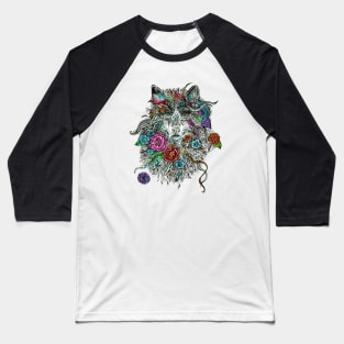 Floral Wolf. Baseball T-Shirt